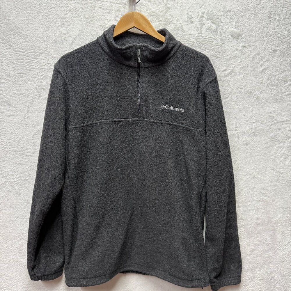 Columbia Steens Mountain Fleece Jacket Mens Large Dark Grey Quarter Zip Pullover